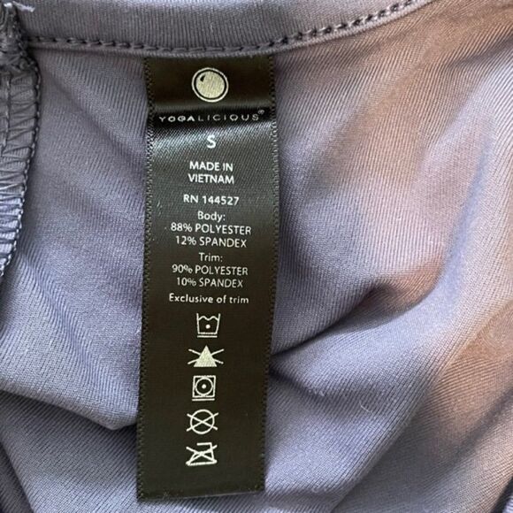 Yogalicious Tank Top Purple Mesh Open Back Workout Top Shirt Poly Spandex Sz S - Picture 5 of 5